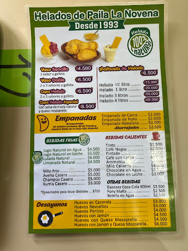 Helados De Paila La Novena - Popayán