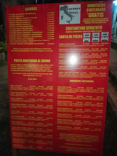 Opinii despre Gourmet Italia «Sfratato Costantino» în Terranova, Jamundí - Gastronomía y hostelería