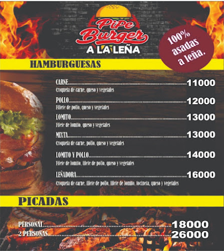 Pipe Burger a la Leña