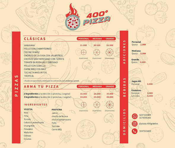 pizza 400 grados