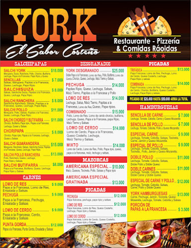 RESTAURANTE Y PIZZAS YORK