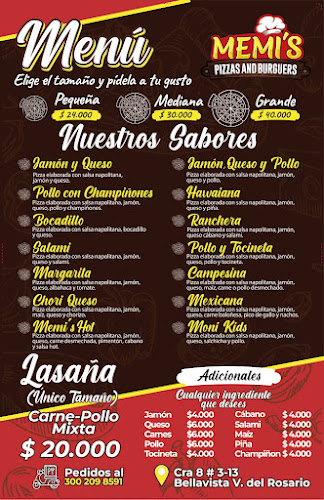 Opinii despre Memis pizzas and burguers în Villa Del Rosario - Gastronomía y hostelería