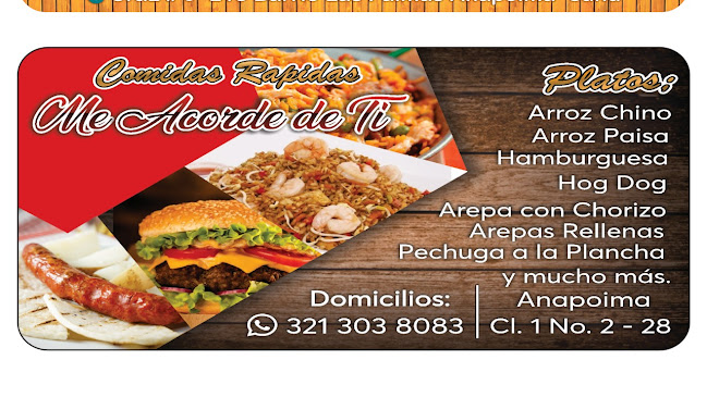Opinii despre Comidas Rápidas Me Acordé de Ti în Anapoima - Gastronomía y hostelería